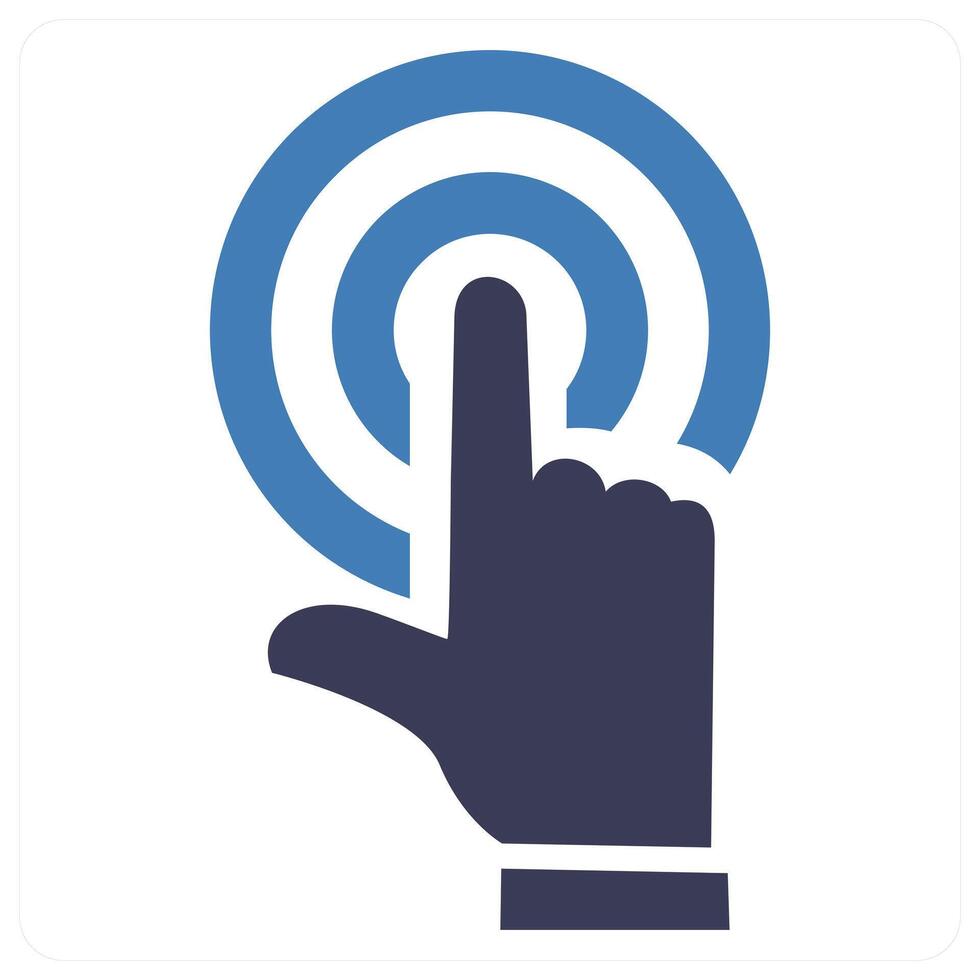 Finger Touch concept in blue color vector
