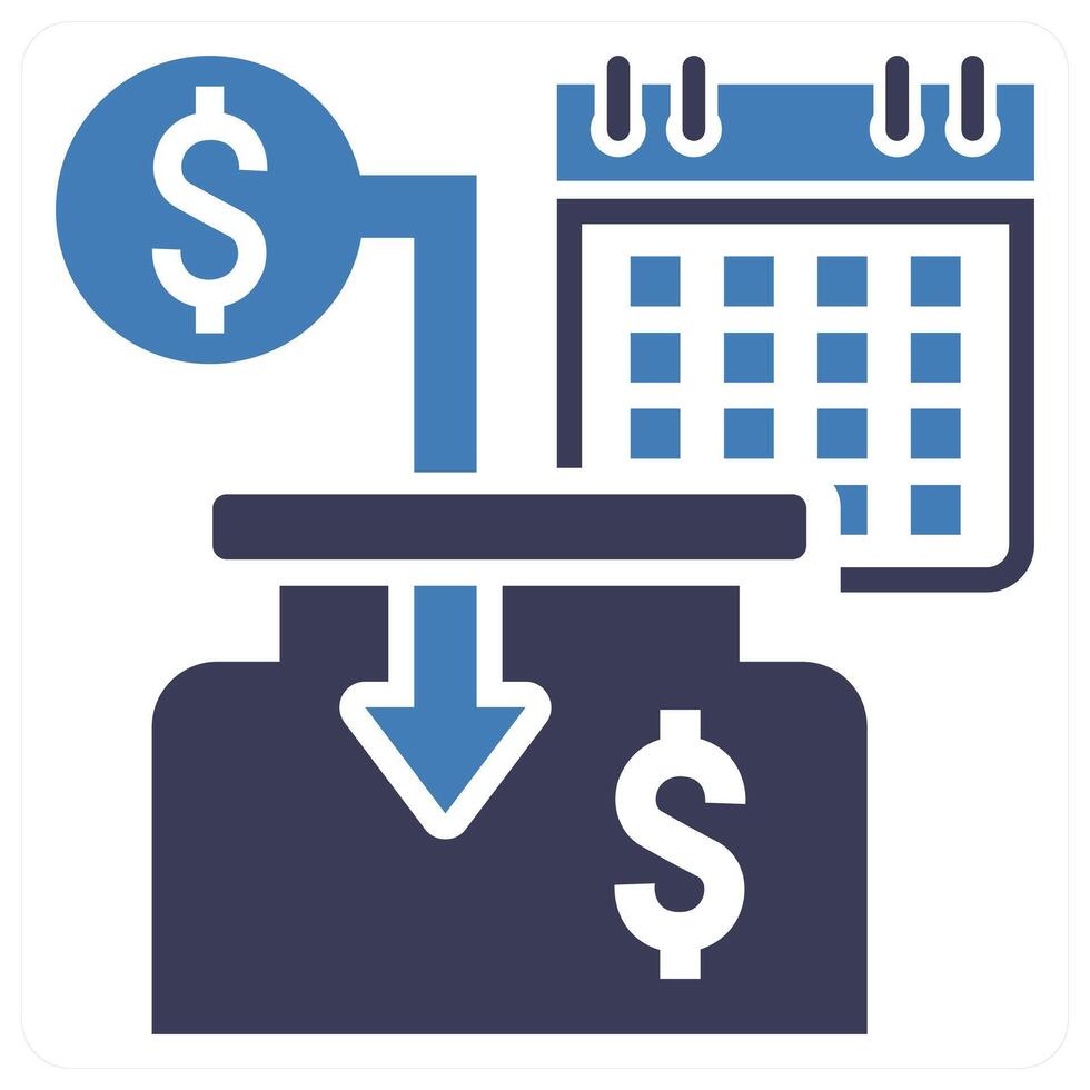 Fixed Funding icon concept in blue color vector