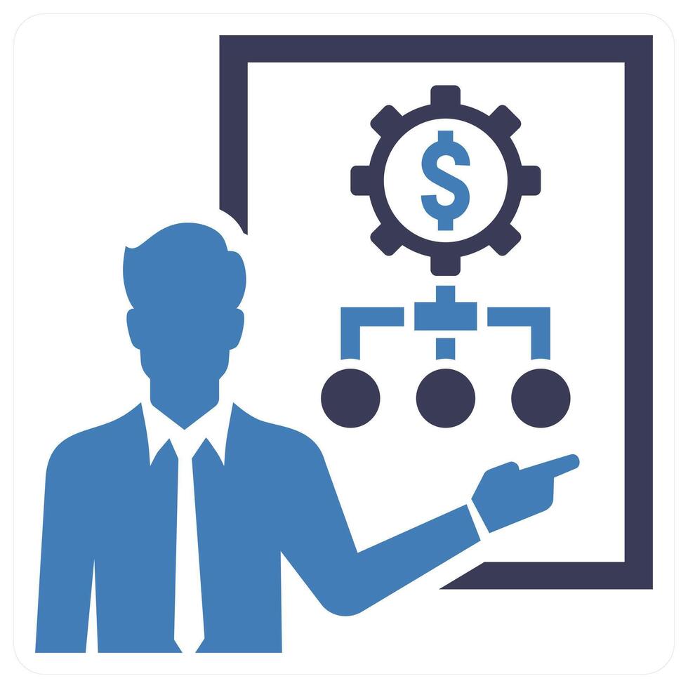 Financial Presentation icon concept in blue color vector
