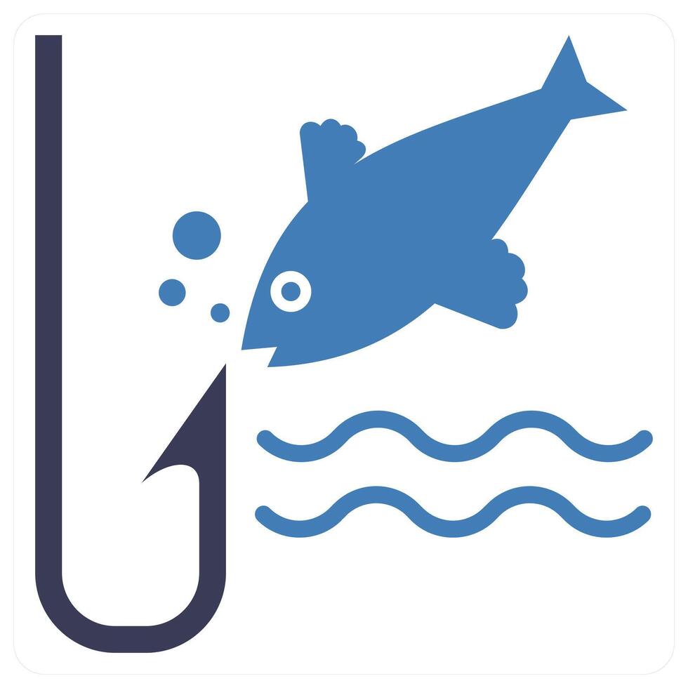 Fishing concept in blue color vector