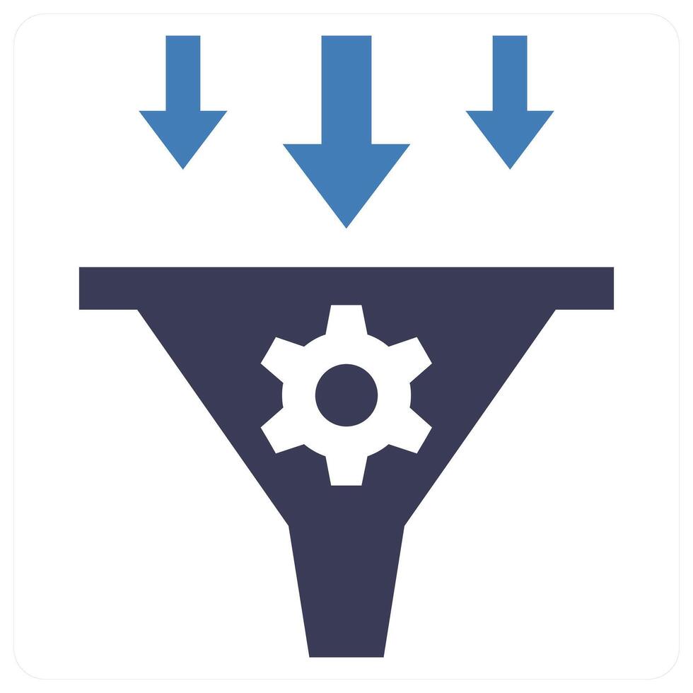 Filtration icon concept in blue color vector