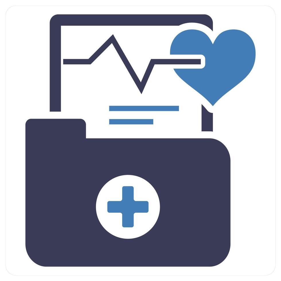 Health Reports icon concept in blue color vector