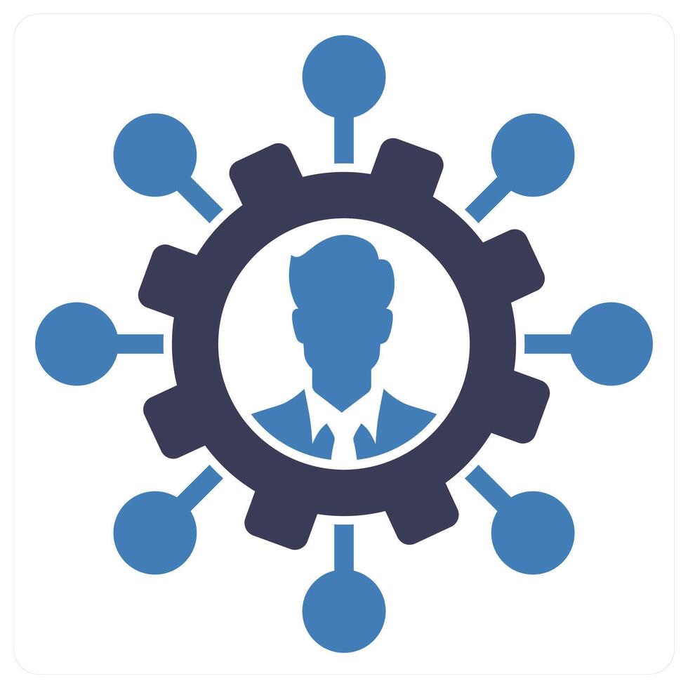 Human Resource concept in blue color vector