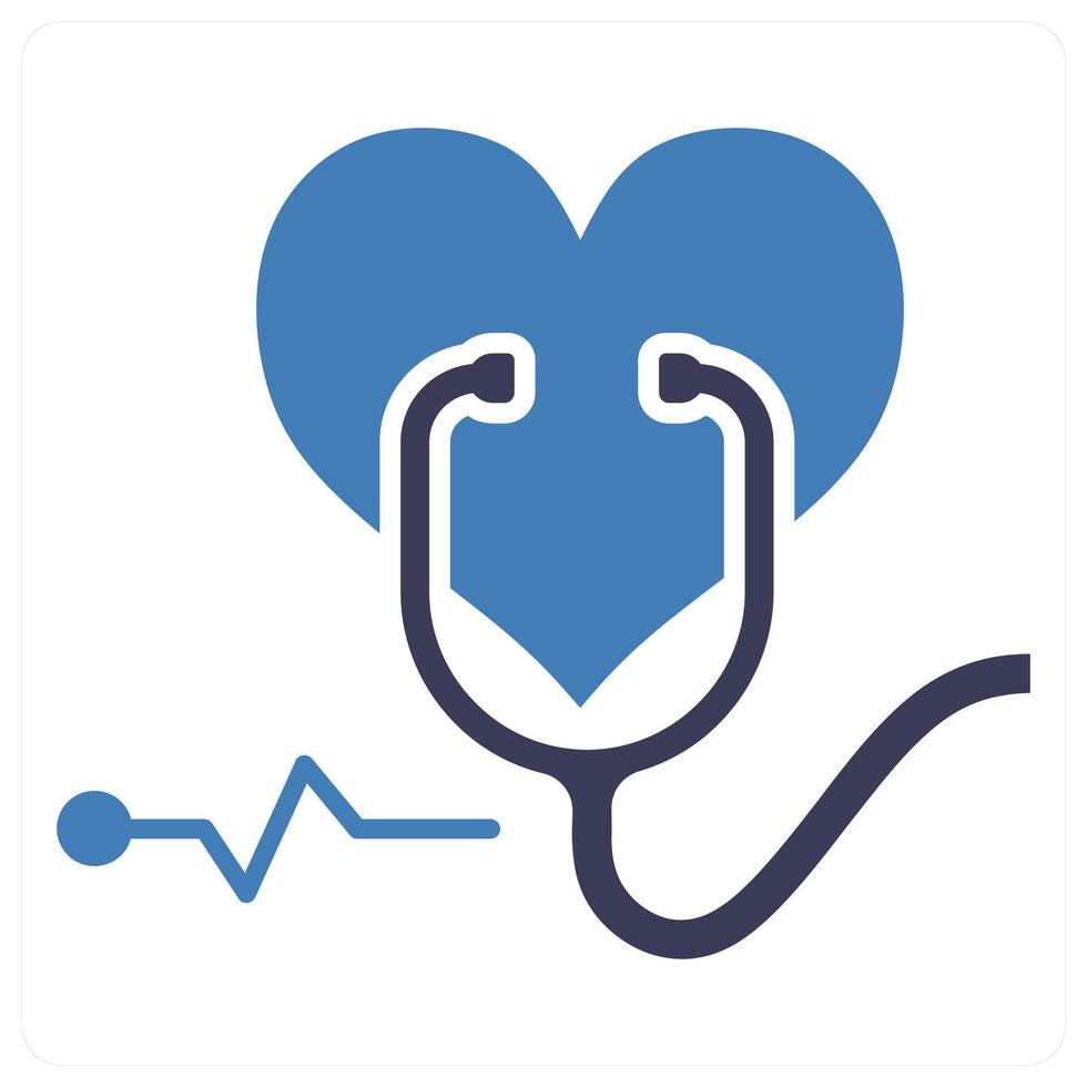 Heart Checkup icon in blue color vector