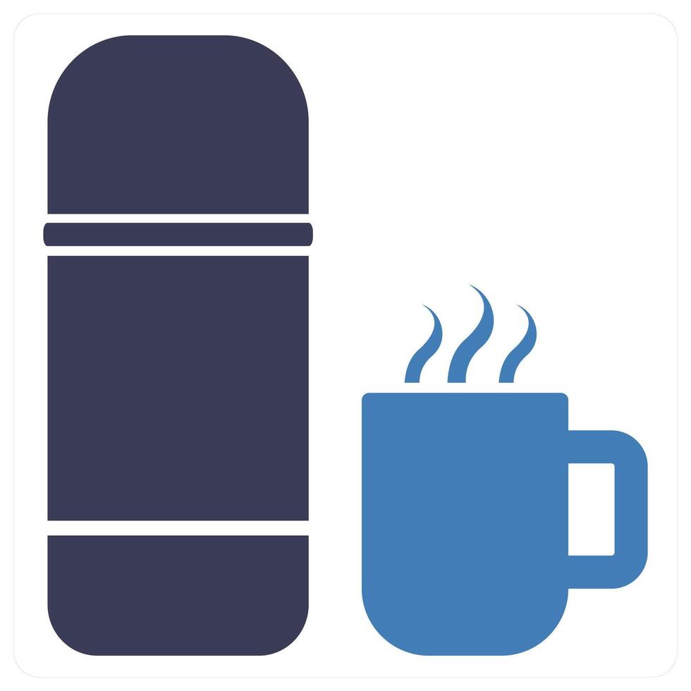 Hot Flask icon concept in blue color vector