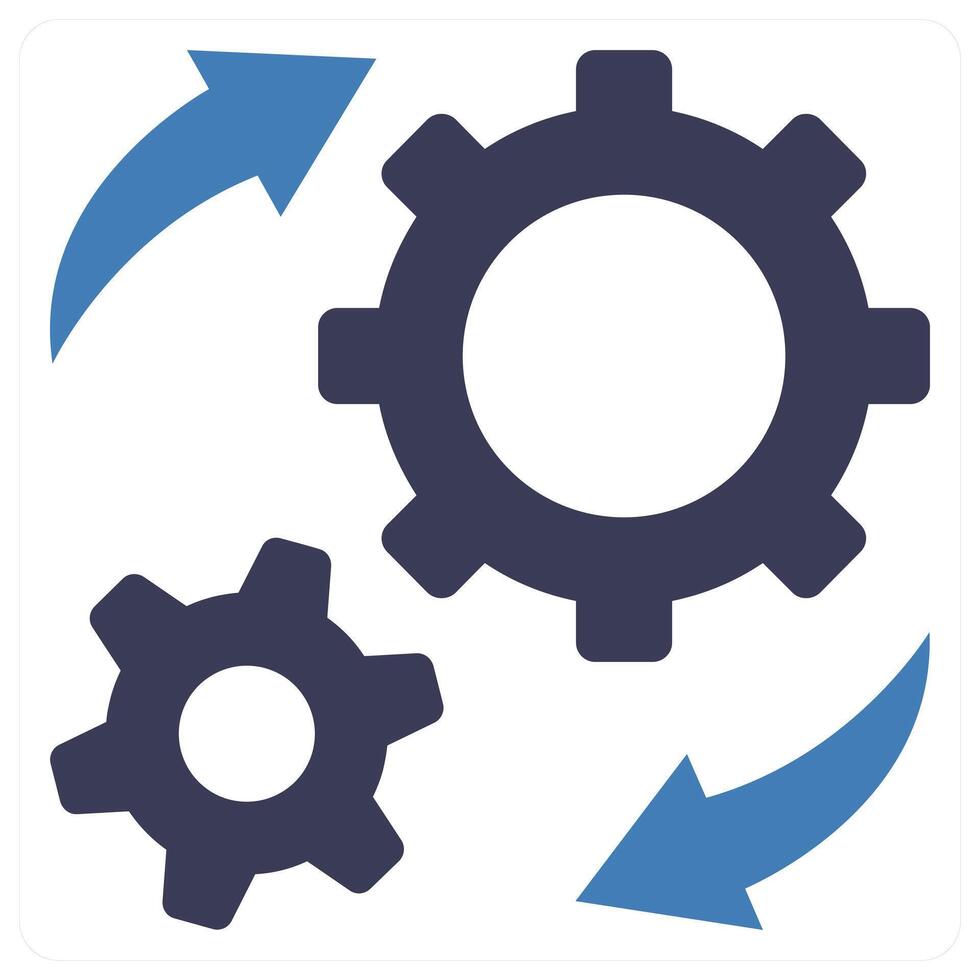 Implementation icon concept in blue color vector