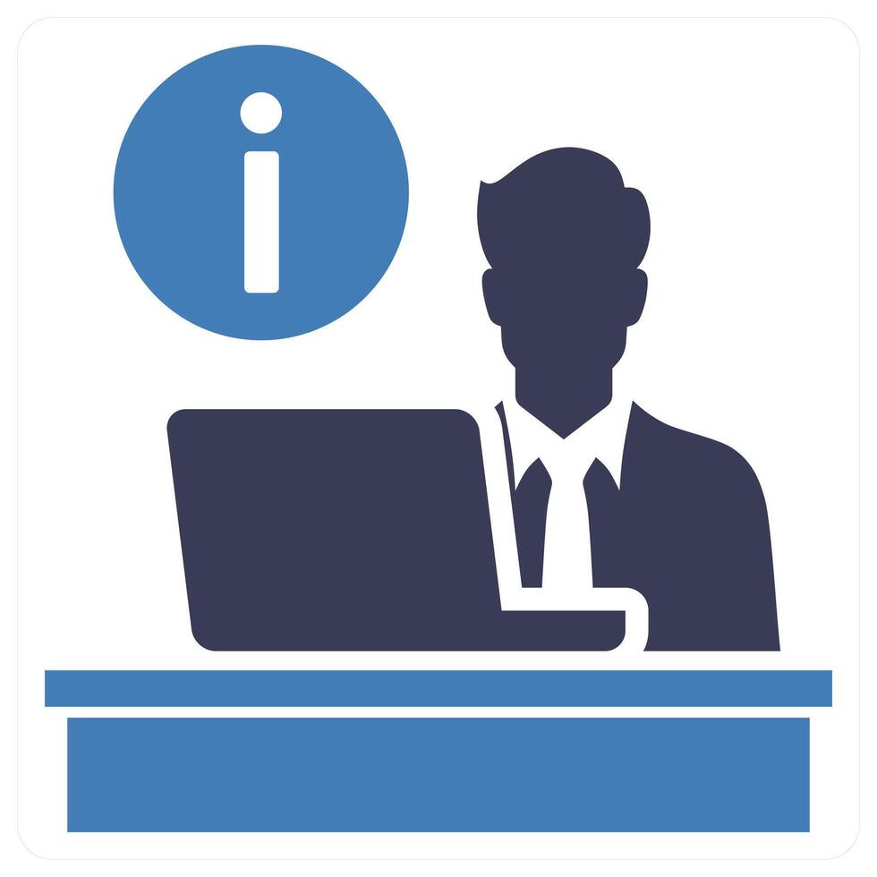 Important Desk icon concept in blue color vector