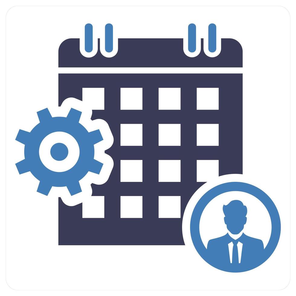 Job Roster icon concept in blue color vector