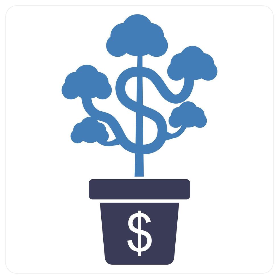 Investment and finance in blue color vector