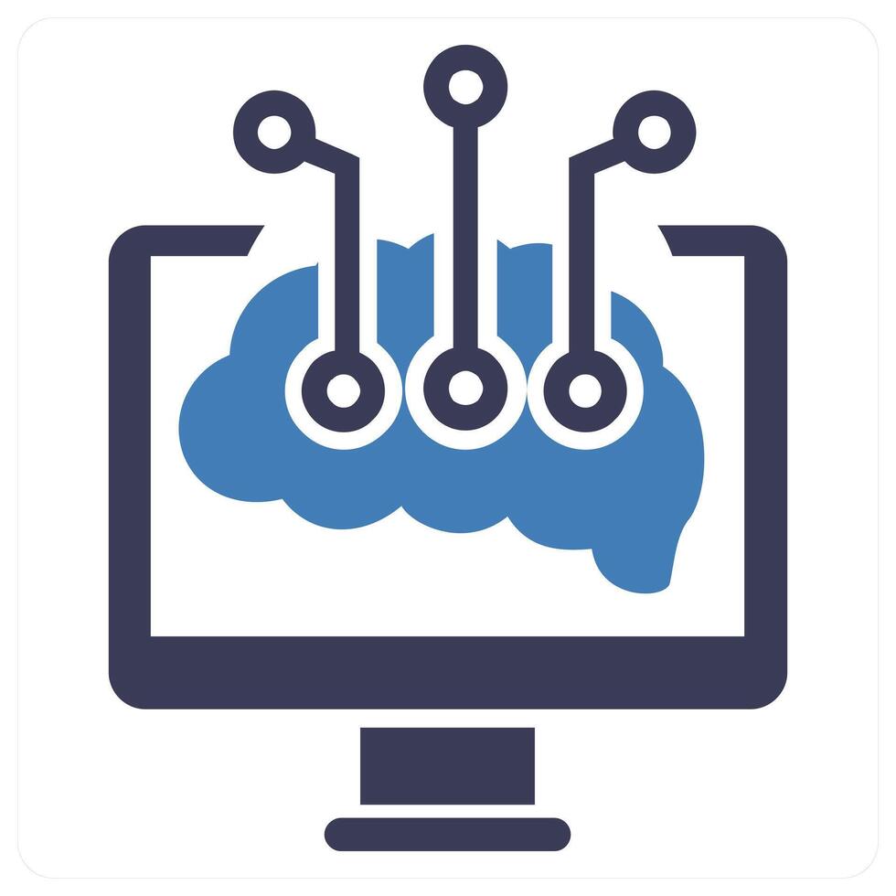 Intelligent Data icon concept in blue color vector