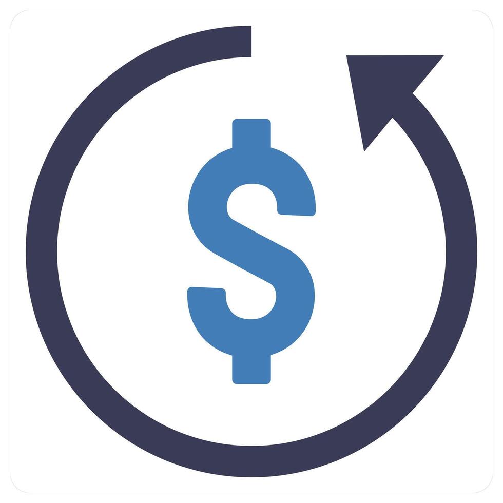 Investment Return icon concept in blue color vector