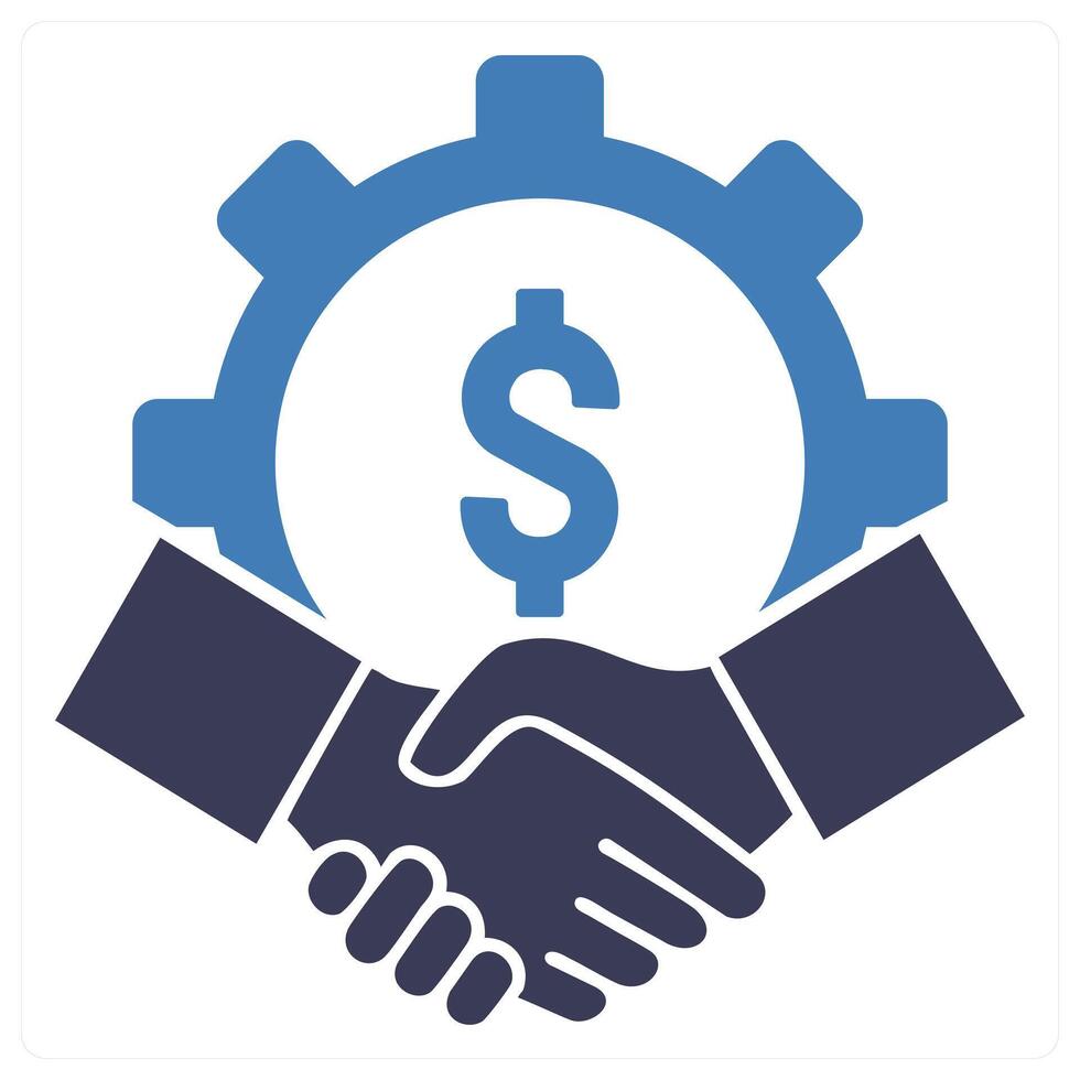 Joint Venture icon concept in blue color vector
