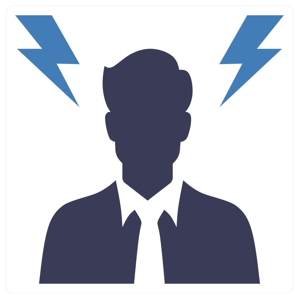 Jobs Stress icon concept in blue color vector