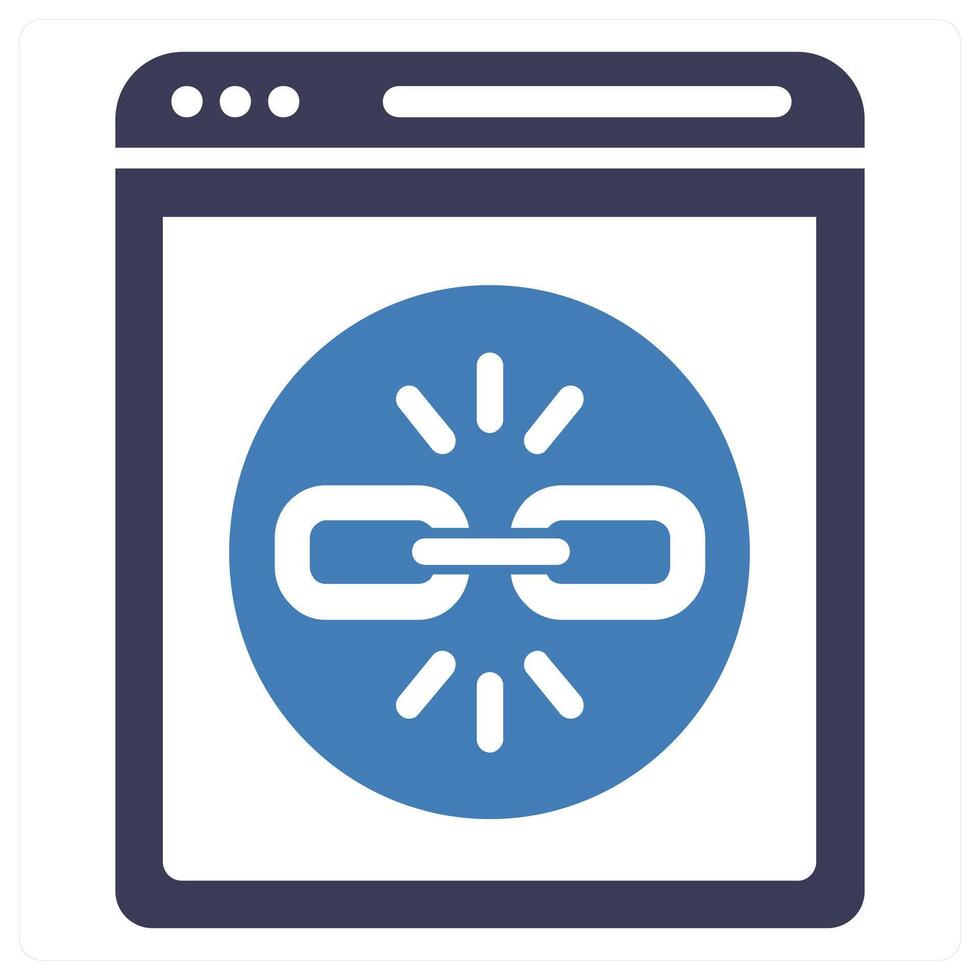 Link icon concept in blue color vector