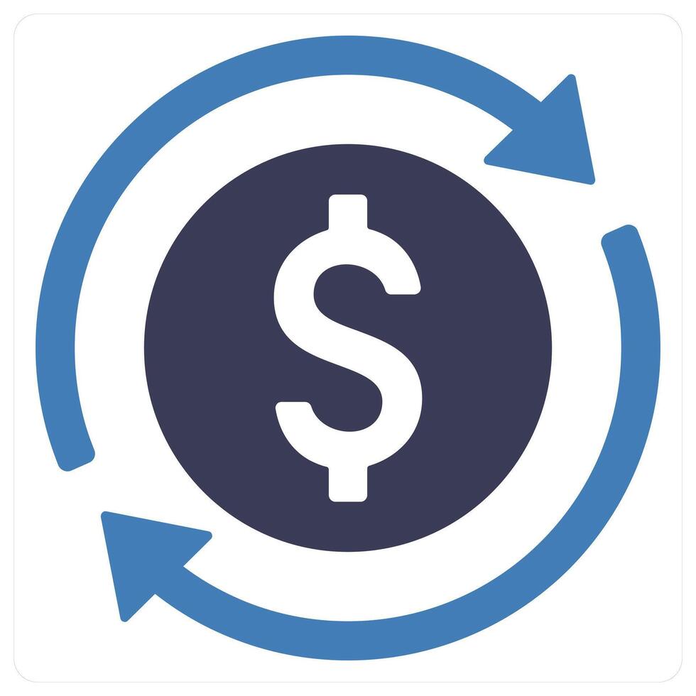 Money Circulation icon concept in blue color vector
