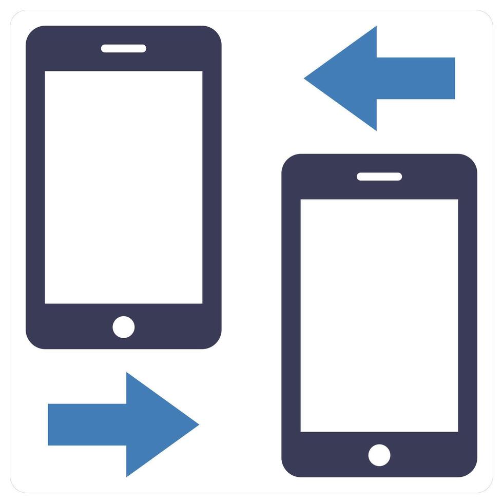 Mobile Data Transfer icon concept in blue color vector