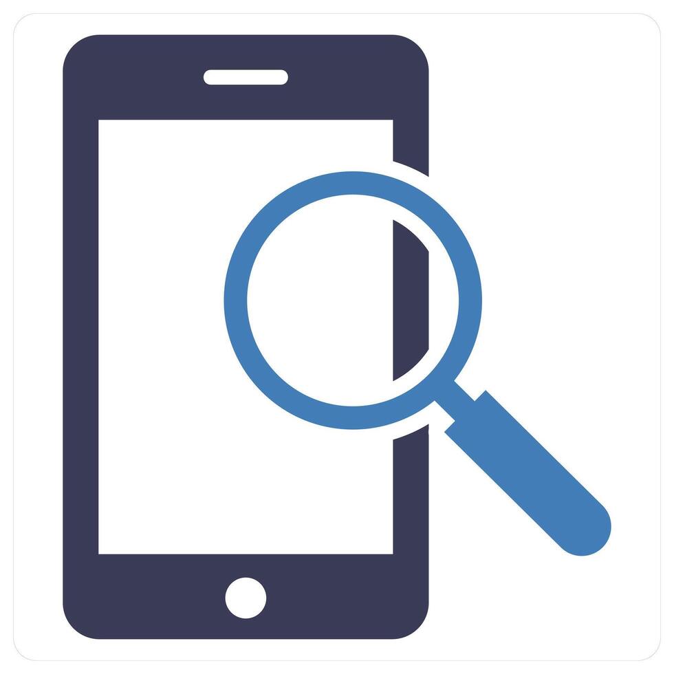 Mobile Search concept in blue color vector