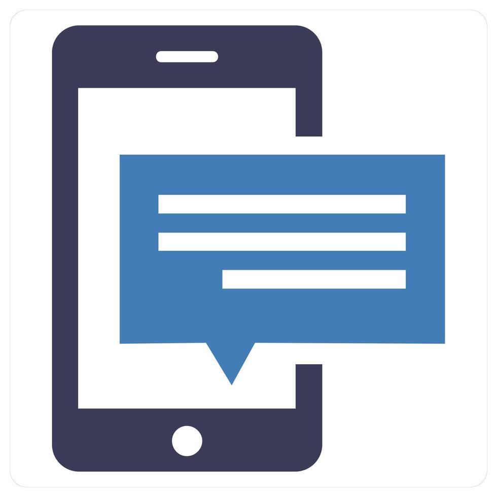 Mobile Message icon concept in blue color vector