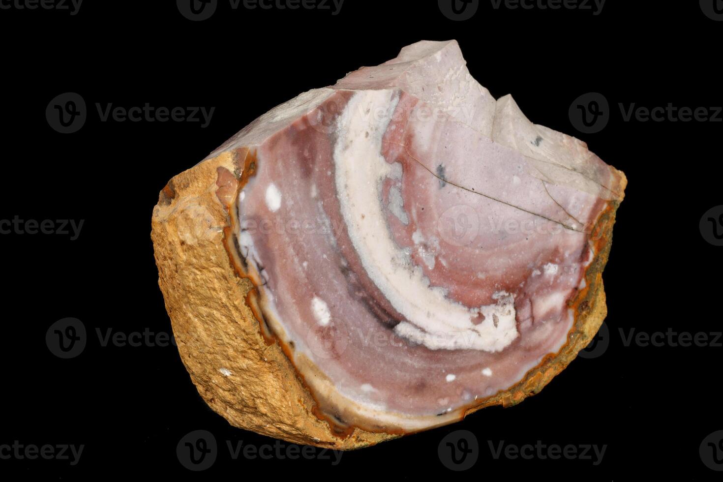 Macro, stone Flint, mineral on a black background photo