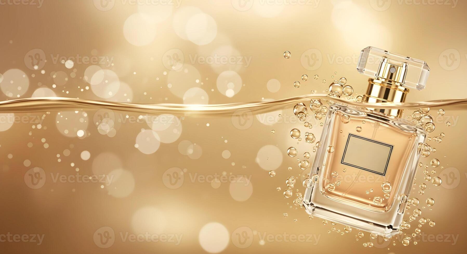 Elegant Perfume Bottle With Golden Liquid and Splashes on a Stylish Background 1 photo