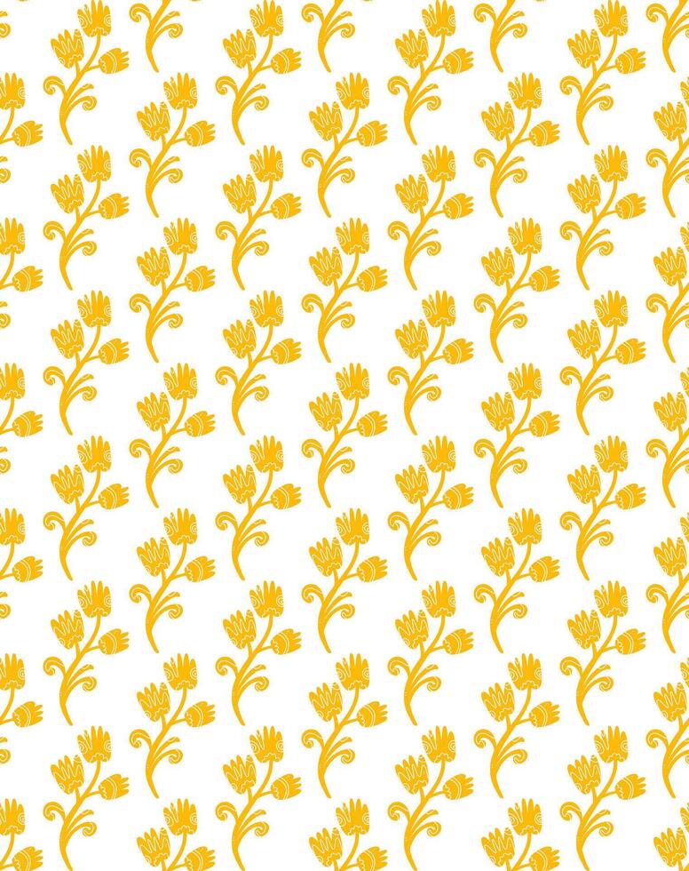 a yellow flower pattern on a white background vector