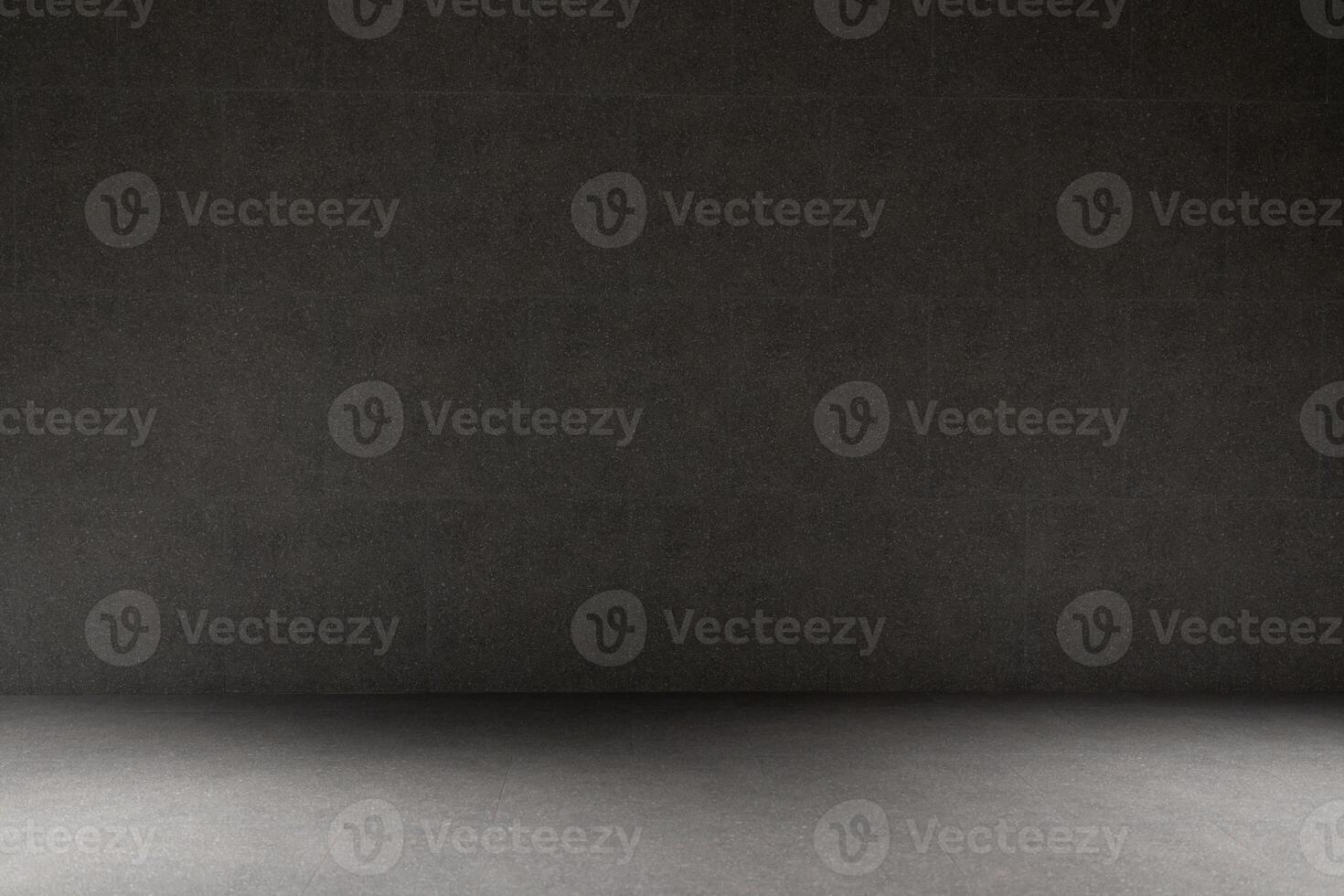 Dark textured empty studio room background. dark concrete wall and floor background, three dimensional room for mock up or product display. photo