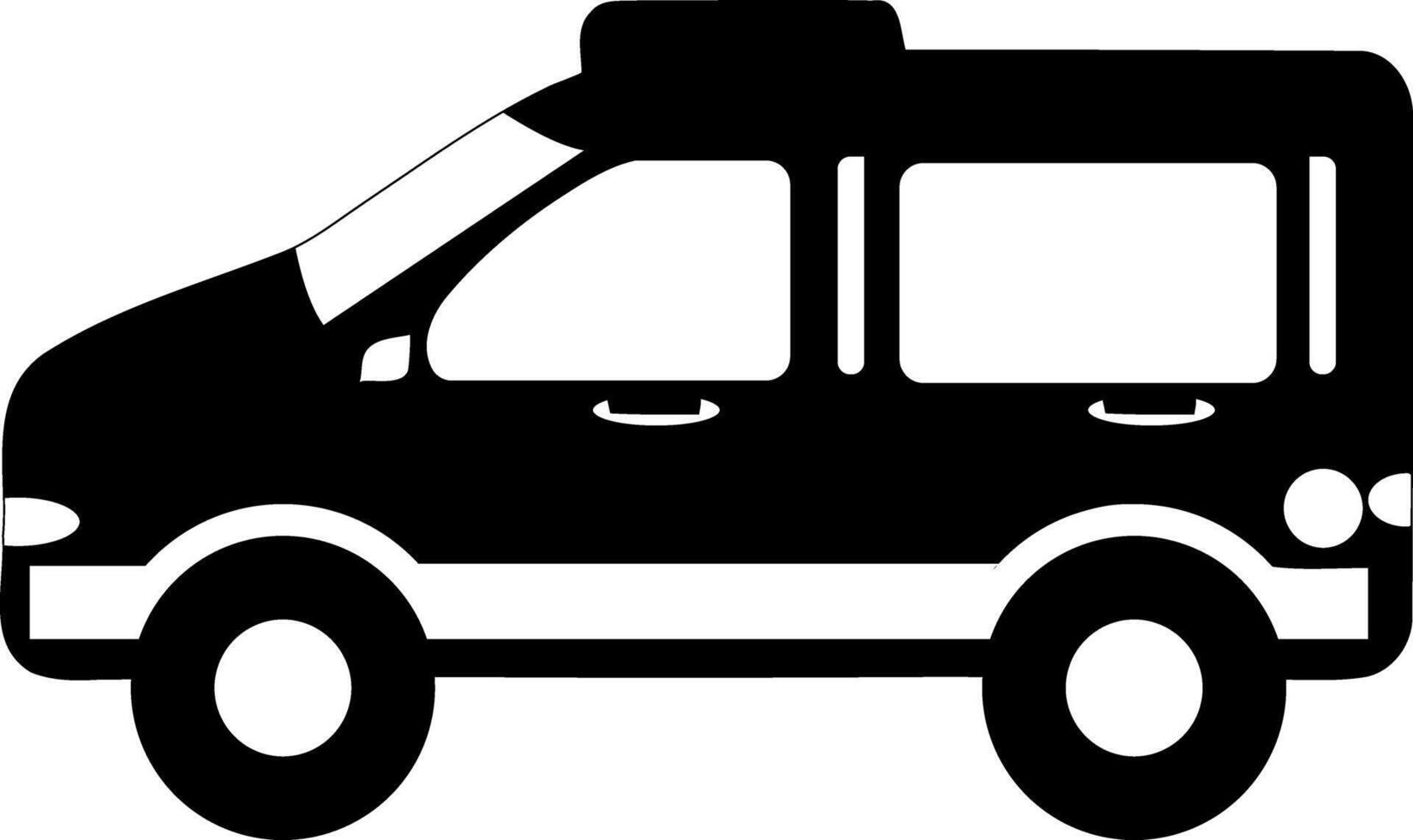 Compact Van or SUV Silhouette - Transport and Utility Vehicle Icon vector