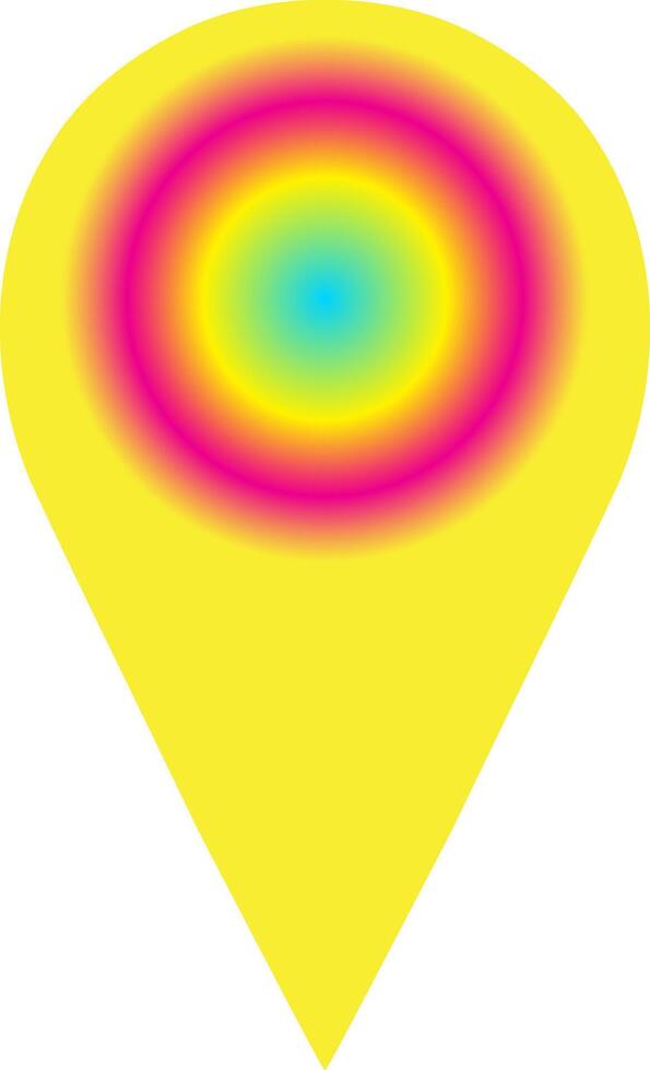 Vibrant Location Pin Icon with Colorful Target Gradient - Modern Map Marker vector