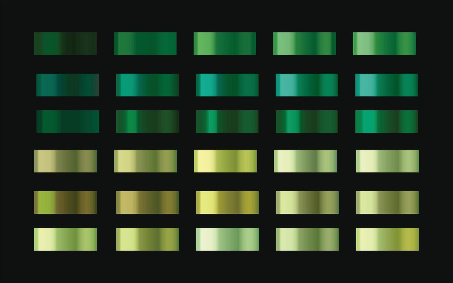 Gradient swatches green and olive color palette vector