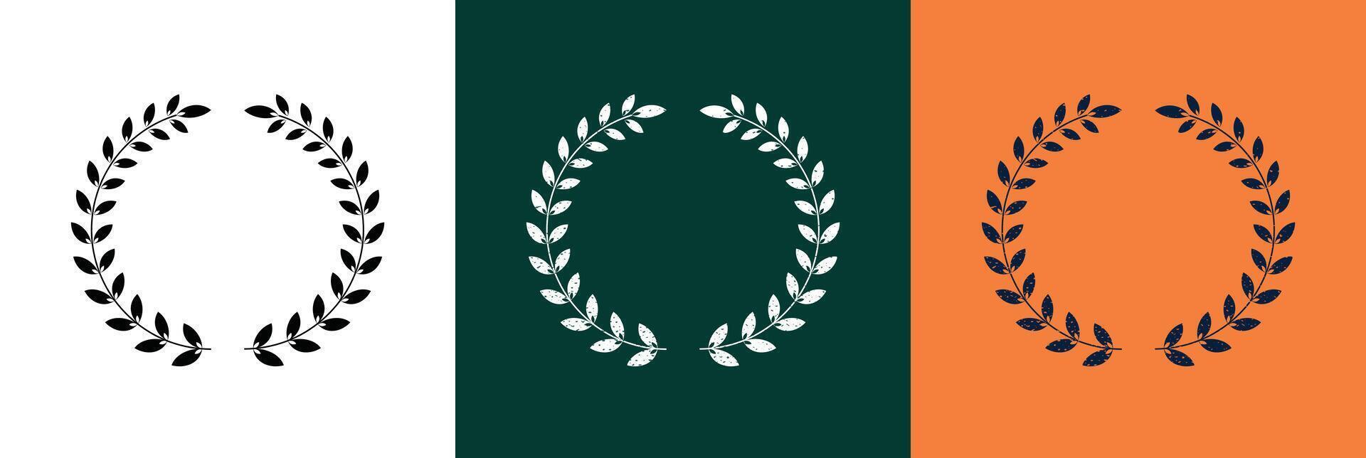 Versatile laurel wreath design element in three colors vector