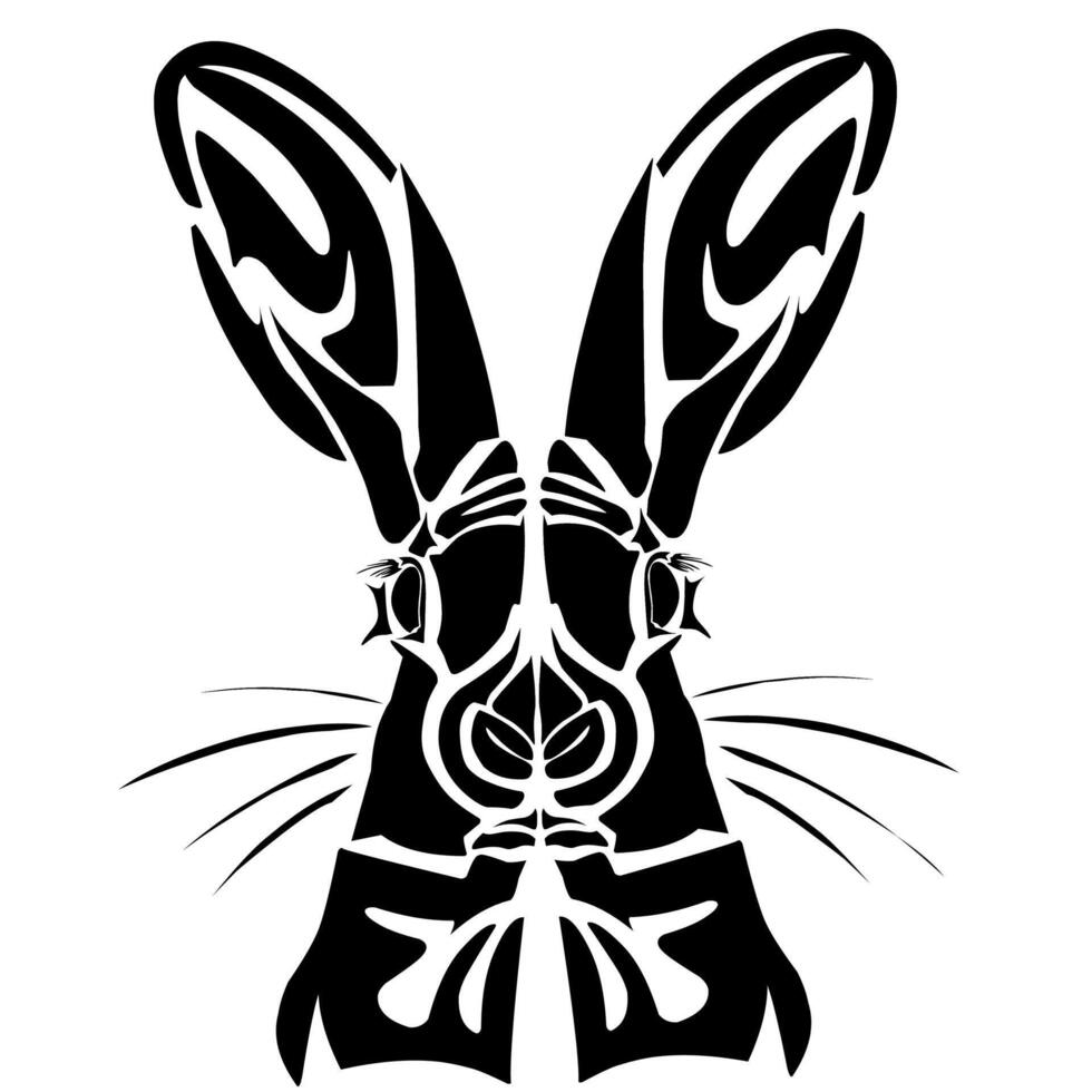 Black Silhouette of Rabbit HeadBlack Silhouette of Rabbit Head vector