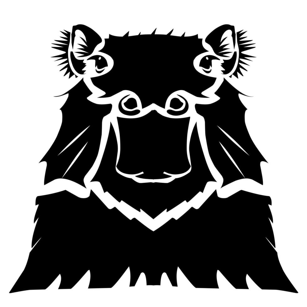 Black Silhouette of Capybara Head vector