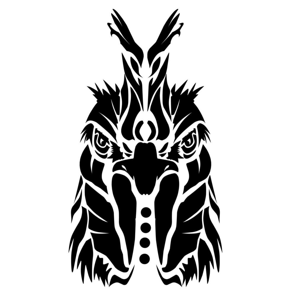 Black Silhouette of Chicken Head vector