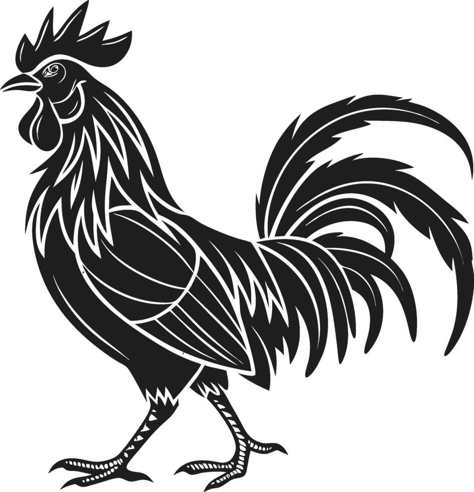 Rooster on white background vector