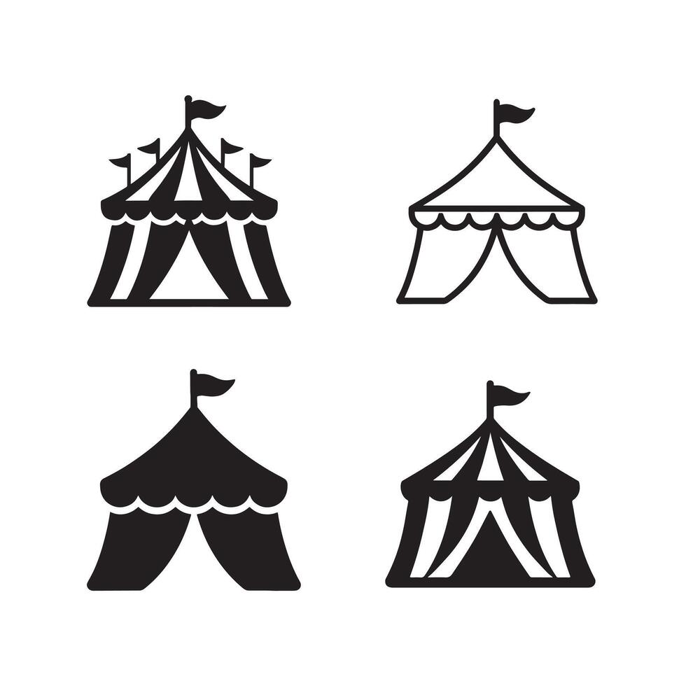 Circus Tent icon silhouette design with white background vector