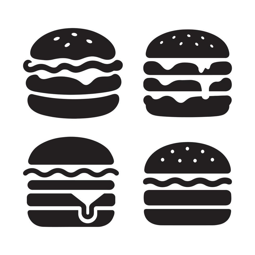 Hamburger icon silhouette design with white background vector