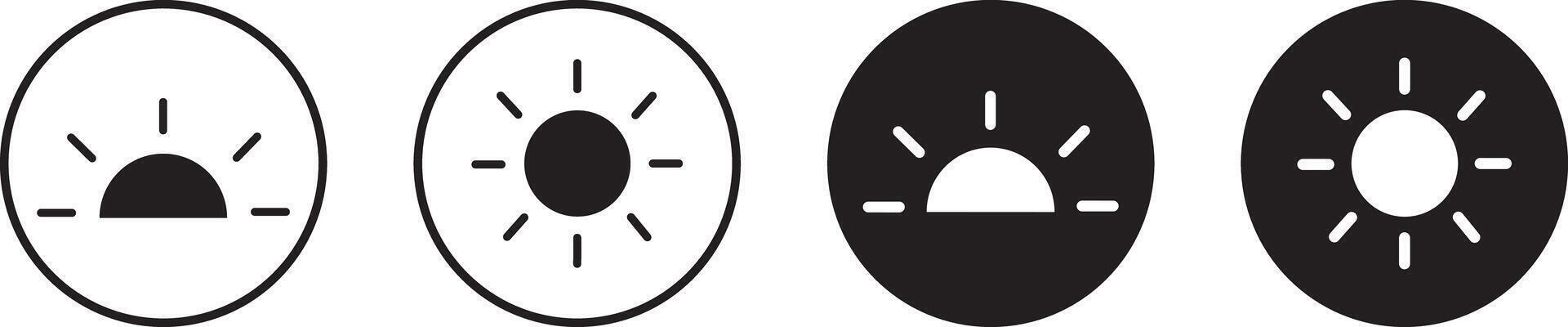 Change day and night cycle line icon, Screen modes icons set, brightness and contrast level control symbols Circle with arrow sun and moon vactor, vector