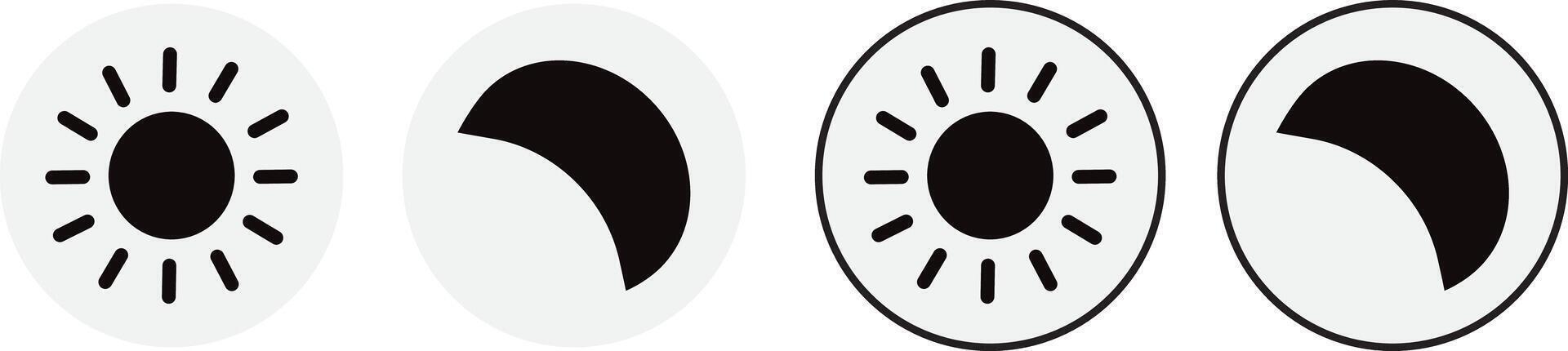 Simple icon of Day and night. Dark mode switch. dark and light mode icons, Screen modes icons set, user interface, and website. Circle with arrow sun and moon vactor, vector