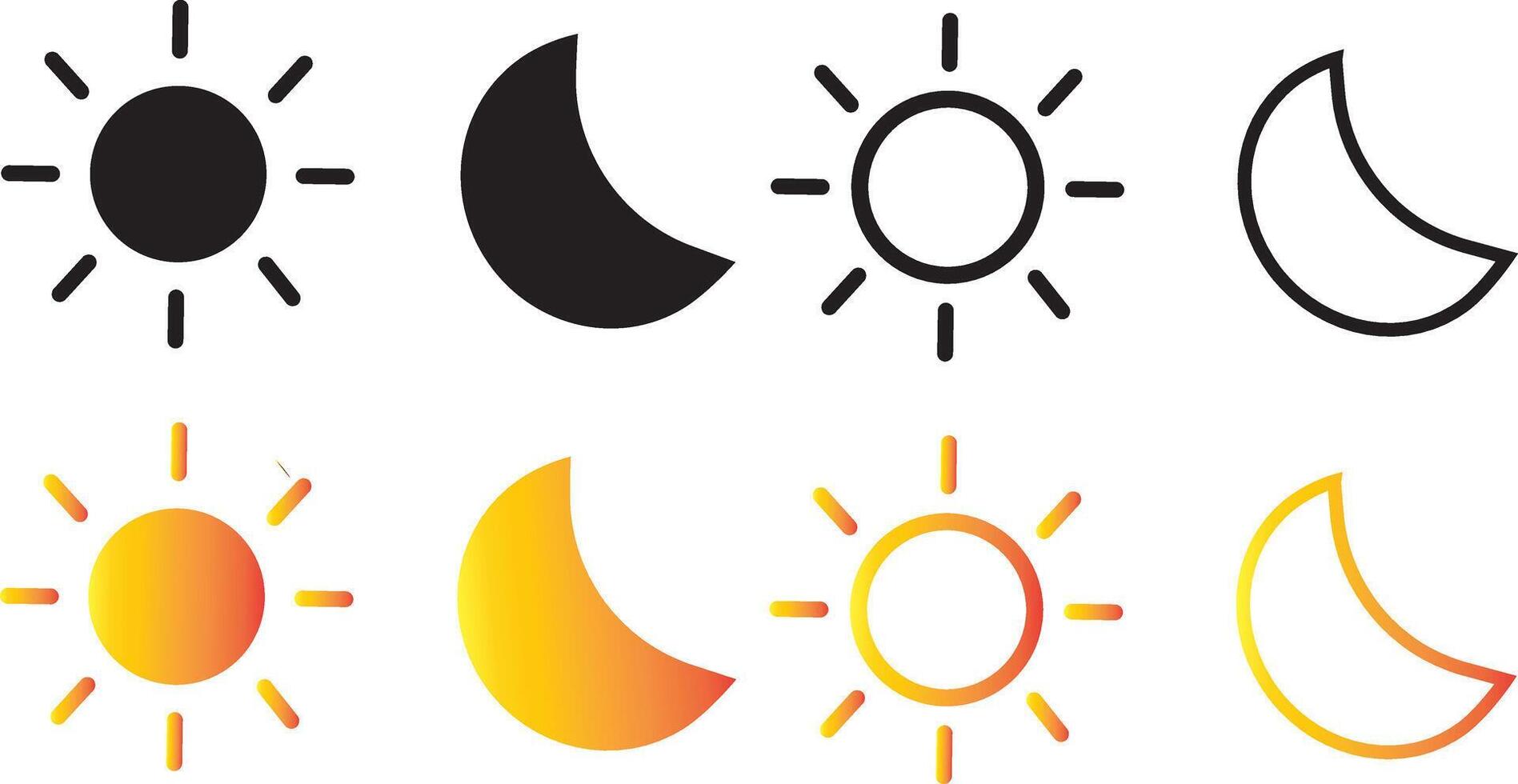 Dark mode icon set. Dark mode switch. dark and light mode icons, Screen modes icons set, user interface, and website. Day and Night Mode illustration, vector