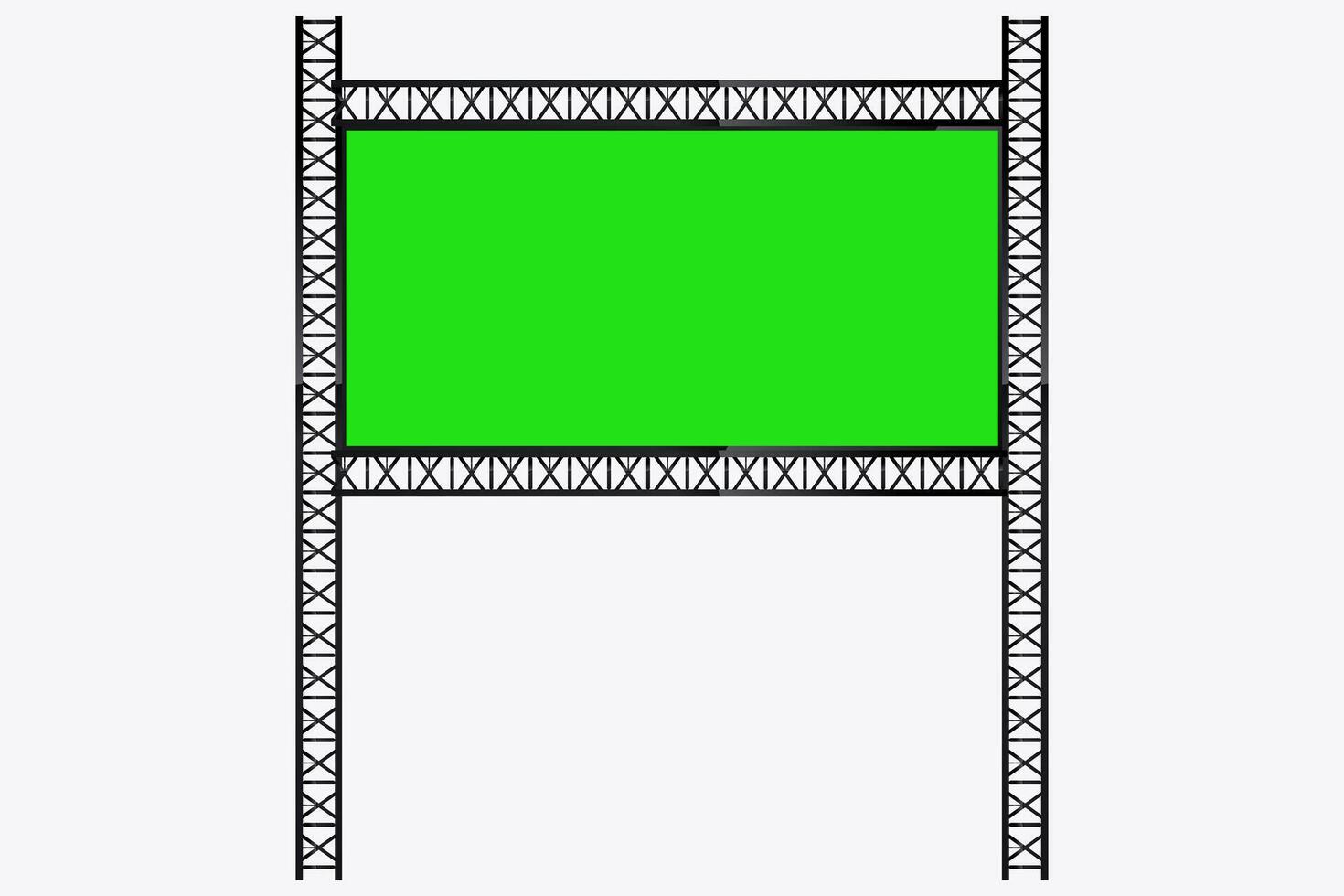 A Hanging LED Mockup green screen SIGN in light box on the street, Digital Grenn screen LED technology for realistic screen illustration vector