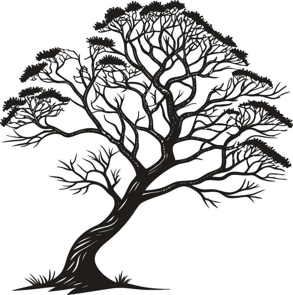 Silhouette of tree vector