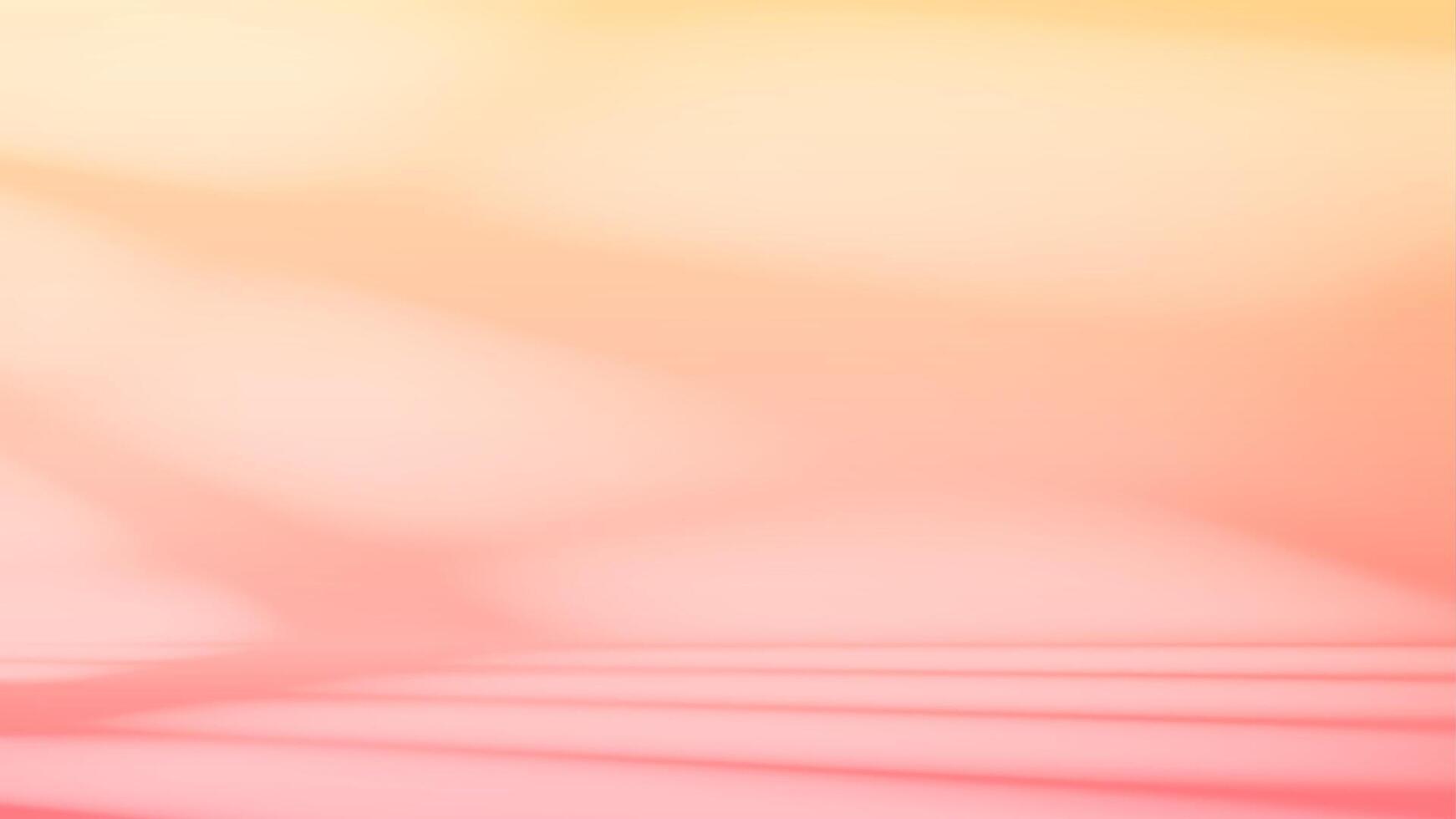 Minimal abstract background for product presentation with soft window shadows. Abstract empty room interior with warm summer sunlight. Pink and orange studio backdrop. illustration. vector