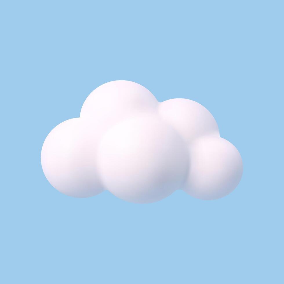 3d realistic simple clouds vector