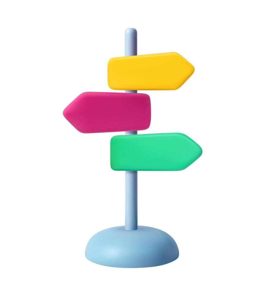 3D Direction Signpost on White Background vector