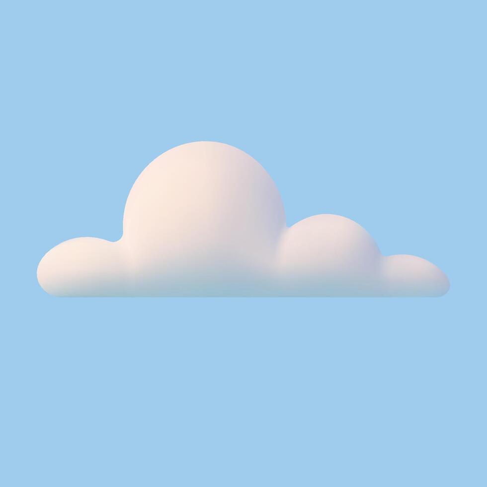 3d white simple clouds. vector