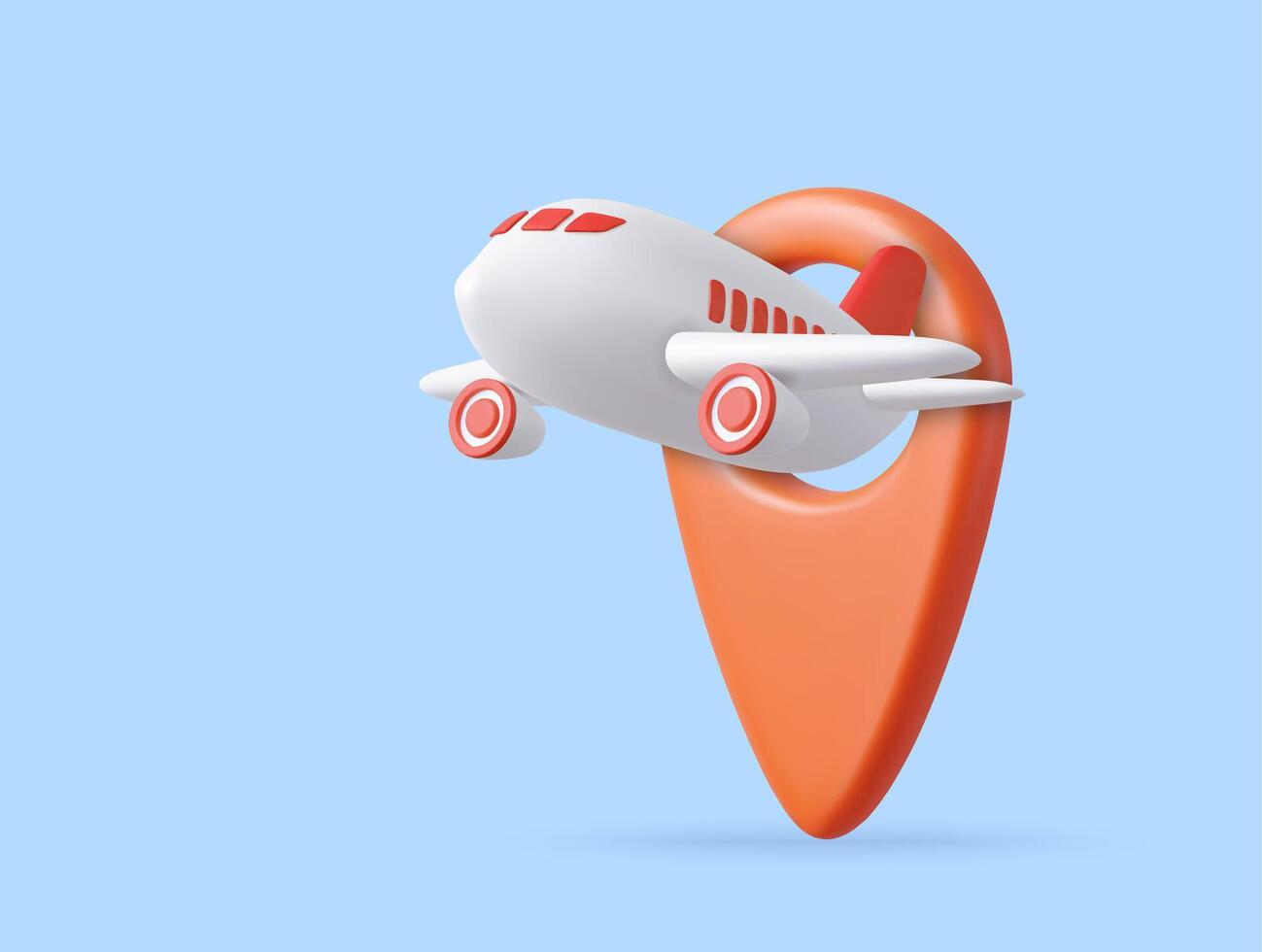 3d pin and Aeroplan. vector