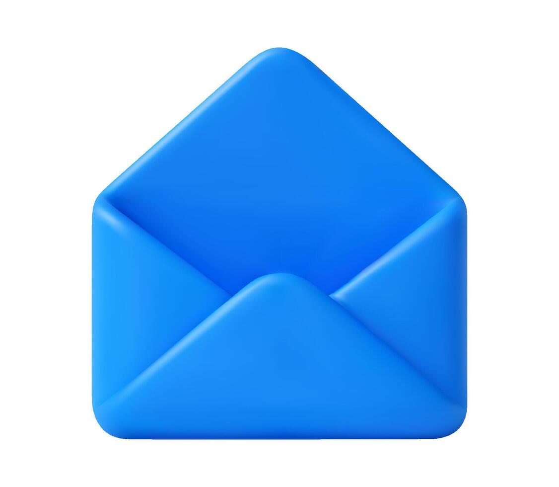 3d open mail envelope icon. vector