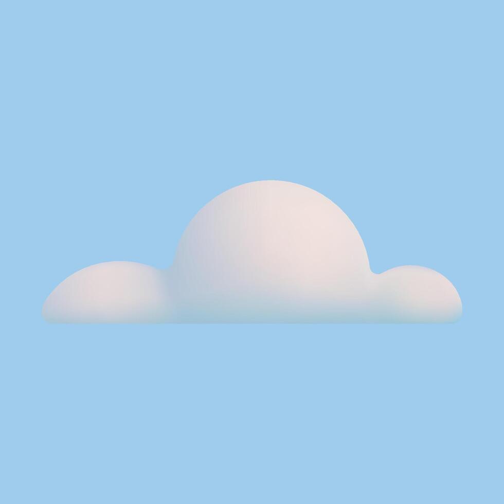 3d white simple cloud vector