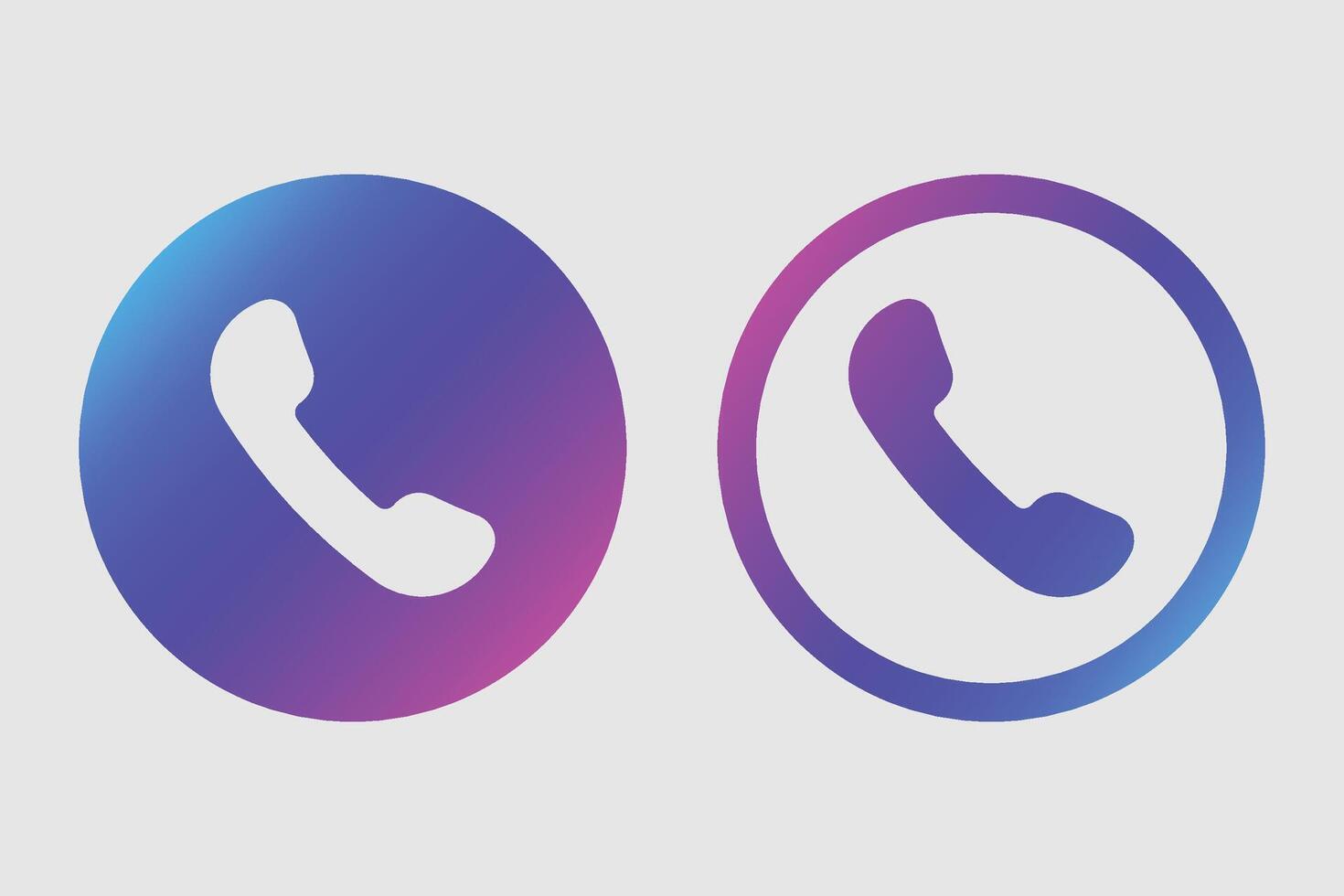 Call icon design set with futuristic gradient vector
