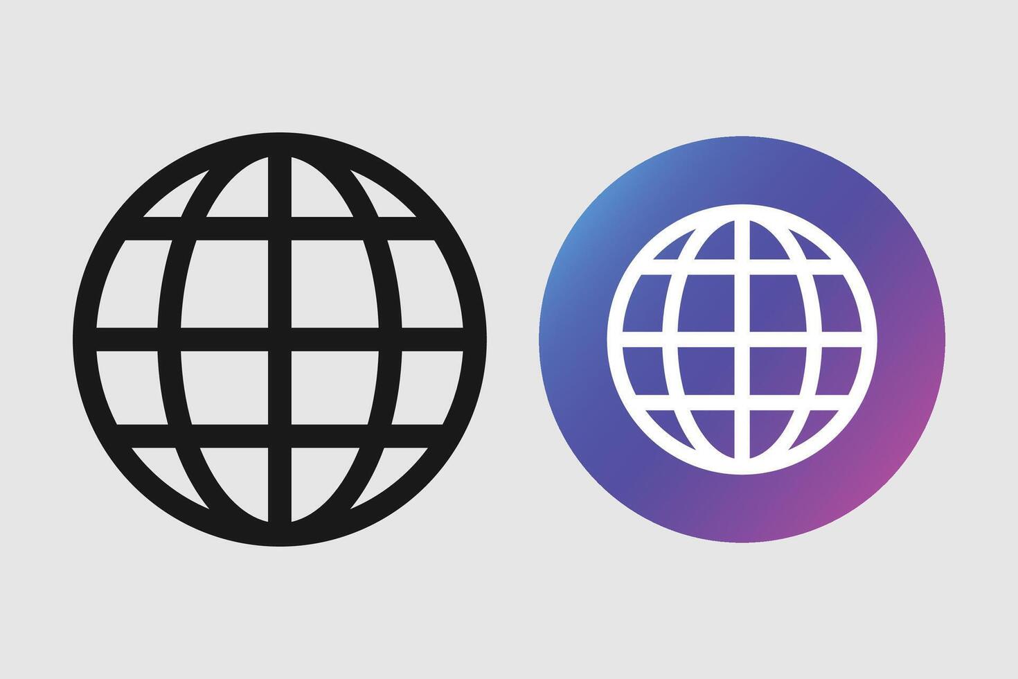 Website icon set with gradient color web sign and black symbol design vector